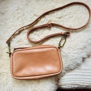 Madewell Leather Carabiner Mini Crossbody Tan